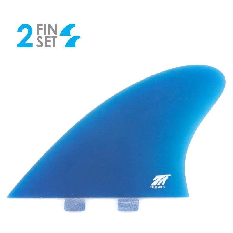 surfboards for all skill levels-TRUE AMES HOBIE FISH TWIN FCS FG BLUE