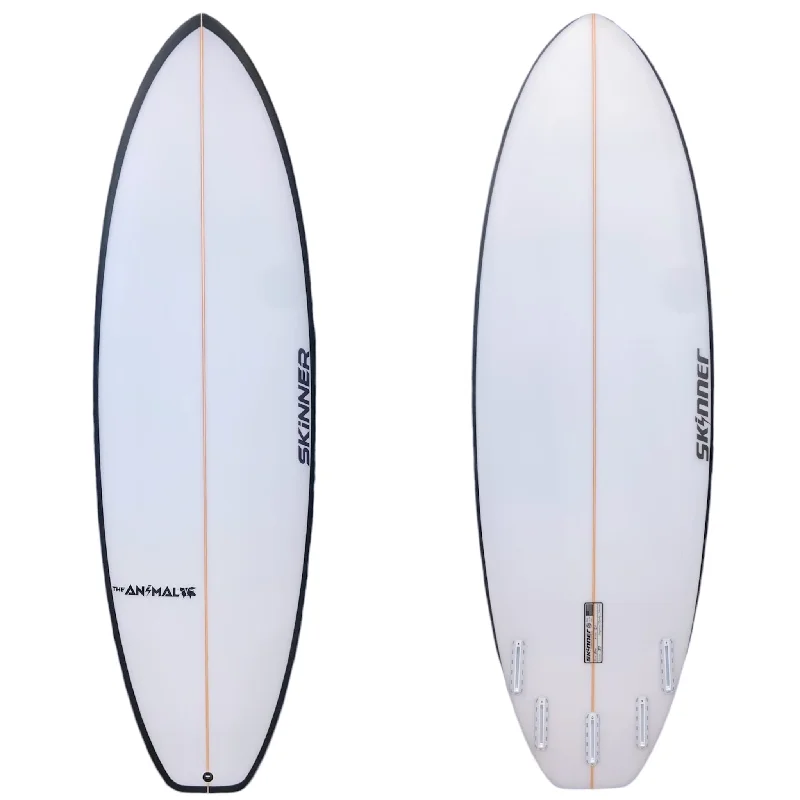 surfboards for better wave control-Skinner The Animal V2 5'10 x 21" x 37L Liters 5 Futures fins Poly