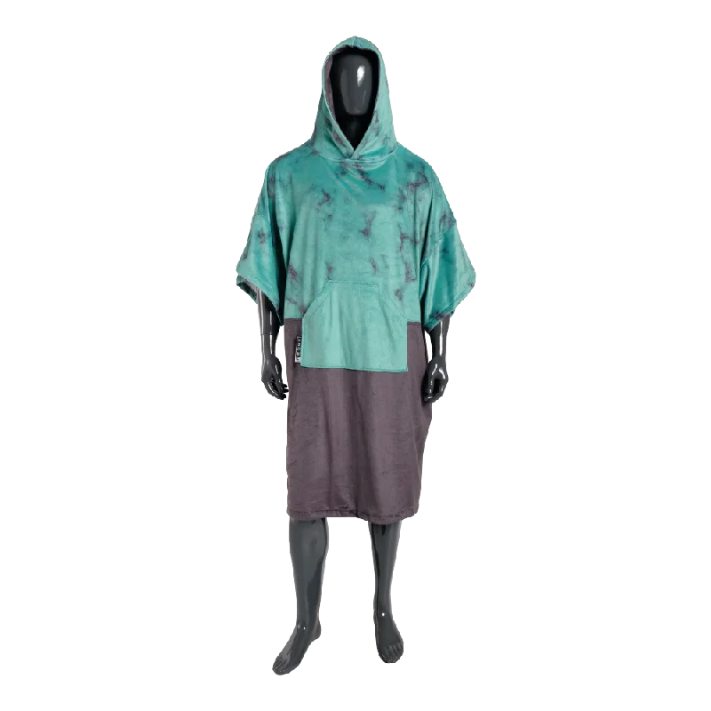 surfboards with wide noses for better balance-PLUSH PONCHO - UNO TEAL MARBLE