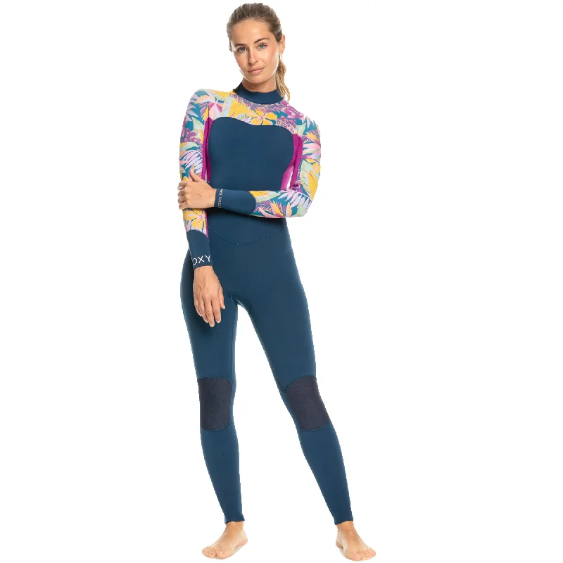 best surfboards for all-around use-Roxy Swell Series 3/2mm Back Zip Women's Wetsuit - Navy