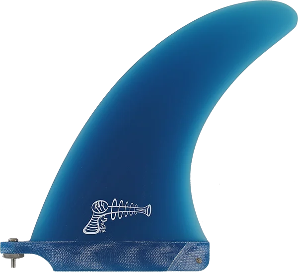 surfboards for fast, high-speed surfing-Ray Gun Fiberglass Center Fin 7.5" Blue Surfboard FIN