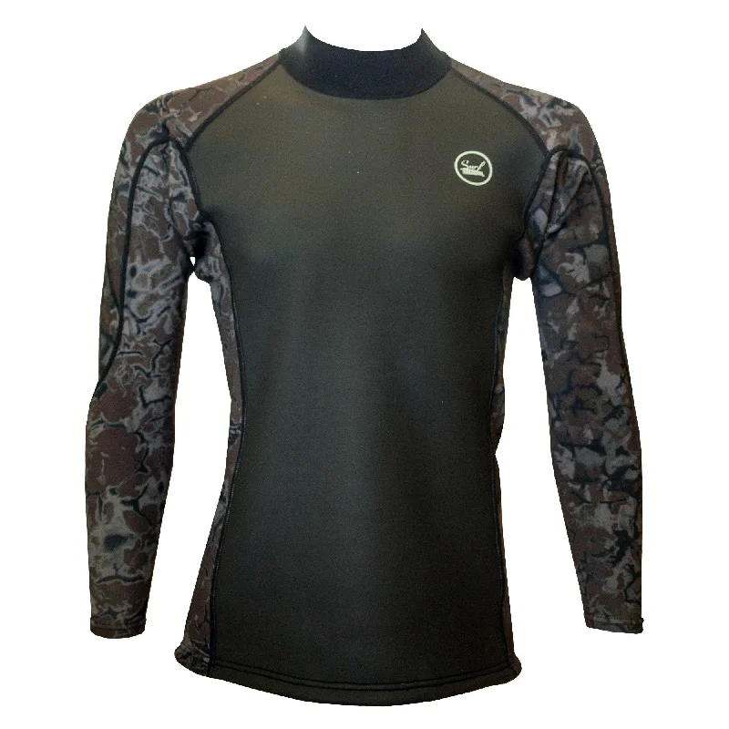 surfboards for fast turns-Surf Station Smooth Skin 1.5mm Wetsuit Top - Camo/Black