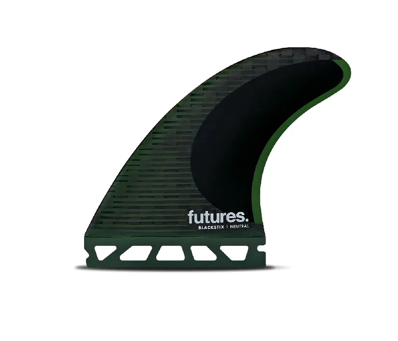 surfboards for all skill levels-Futures F8 Blackstix Thruster Fins Green