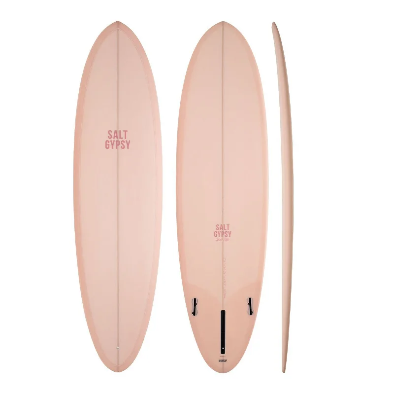 surfboards for maximum power in waves-Salt Gypsy Mid Tide 7'0 Blush Tint