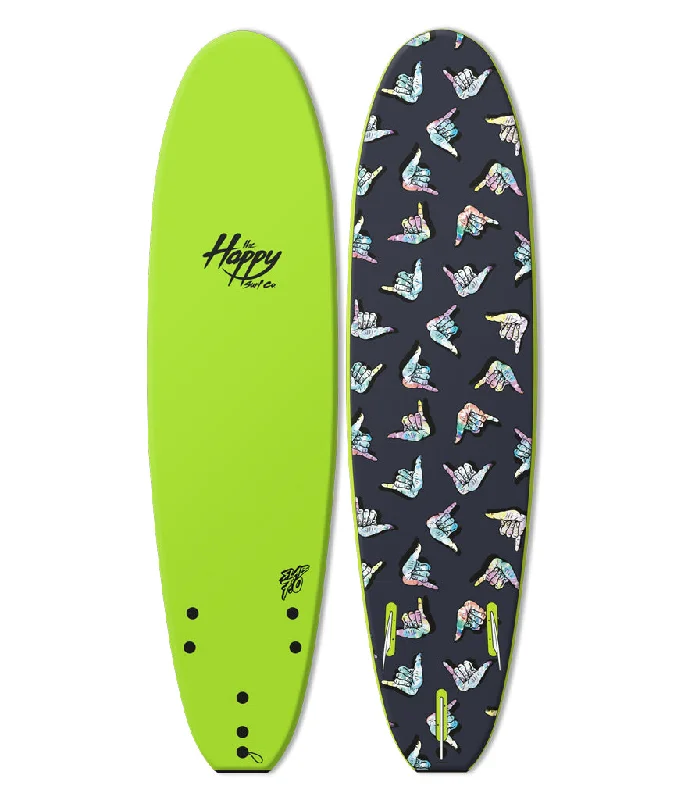 eco-friendly surfboards-THE HAPPY SURF CO 7"0 SHAKA LIME SURFBOARD