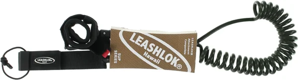 surfboards for quick paddling-Leashlok SUP Coil 11' Leash Black/Black 8mm