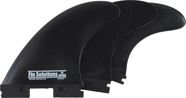 high-performance surfboards for professionals-Fin Solutions FFS Medium Black 3 Surfboard Fin Set