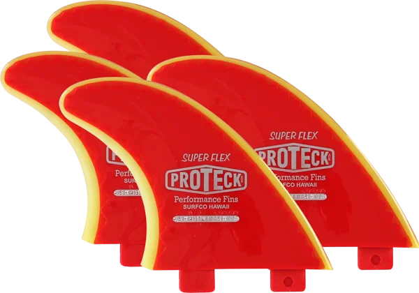 surfboards with advanced designs for professionals-Proteck Super Flex Fcs Sup Quad Set 4.5 Red/Yellow Surfboard FIN