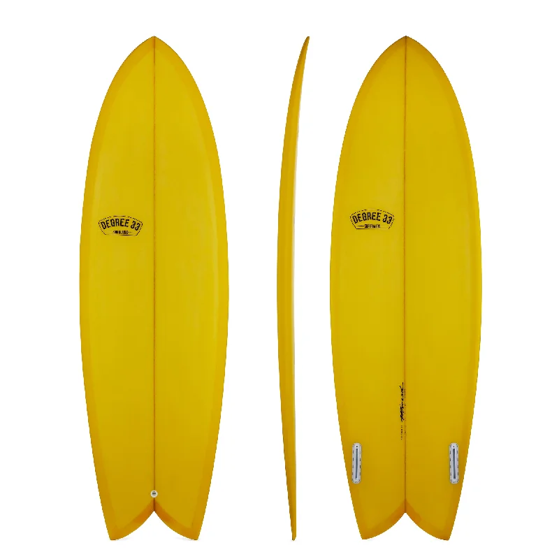 surfboards with great turning radius-6' Retro Fish Twin Fin Surfboard Mango Resin Tint (Poly)