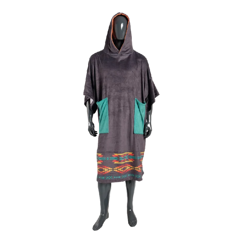 surfboards with great turning radius-PLUSH PONCHO DUO BLACK NATIVE