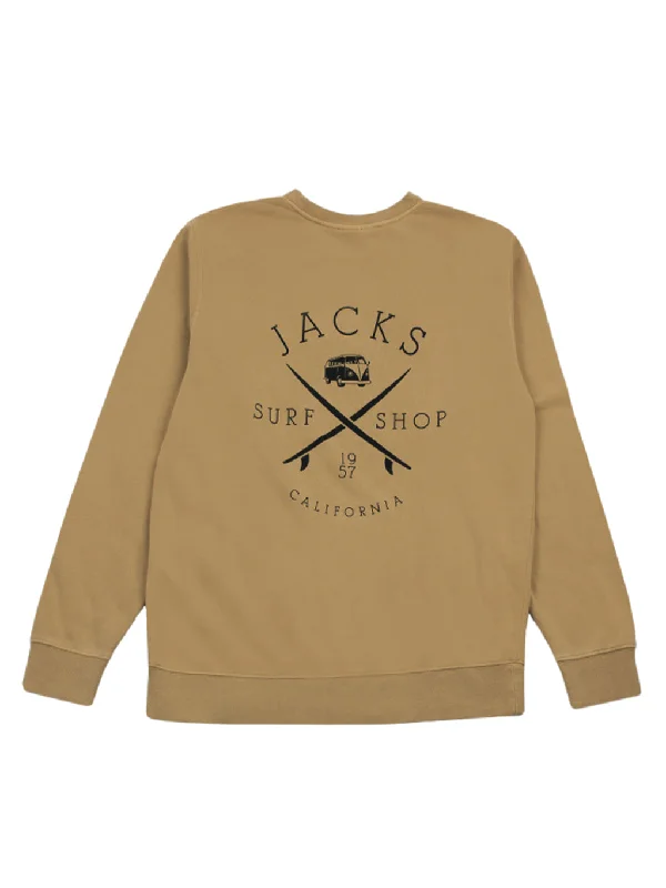 surfboards for expert riders looking for performance-Bus Stop Pigment Crew Neck Sweatshirt