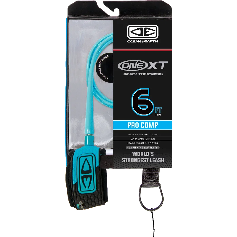 surfboards for all skill levels-O&E Ocean & Earth One XT Pro Comp Leash 6' Aqua