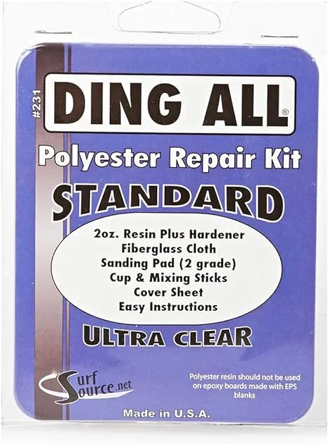 surfboards with wide tails for power-Ding All Standard Ultra Clear Polyester Repair Kit