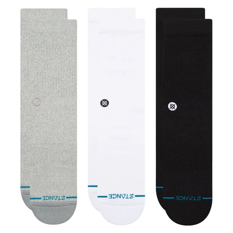 surfboards with minimal maintenance-Stance Icon Crew Socks 3 Pack