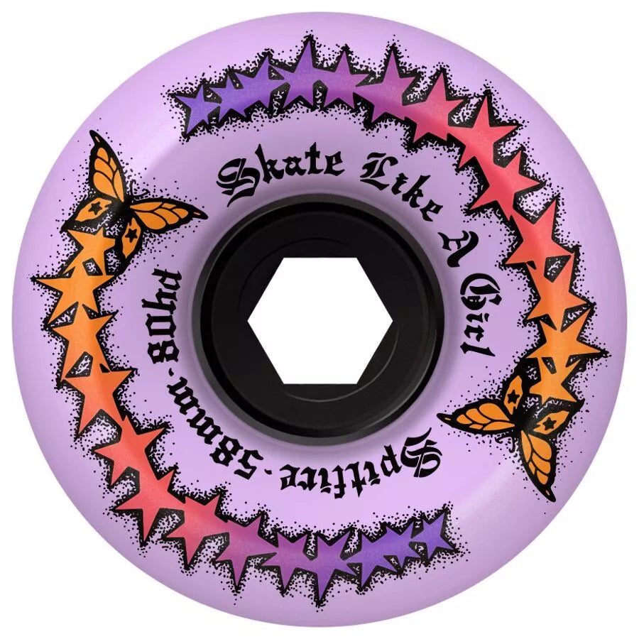 surfboards with wide noses for better balance-Spitfire 80HD Skate Like A Girl 58mm