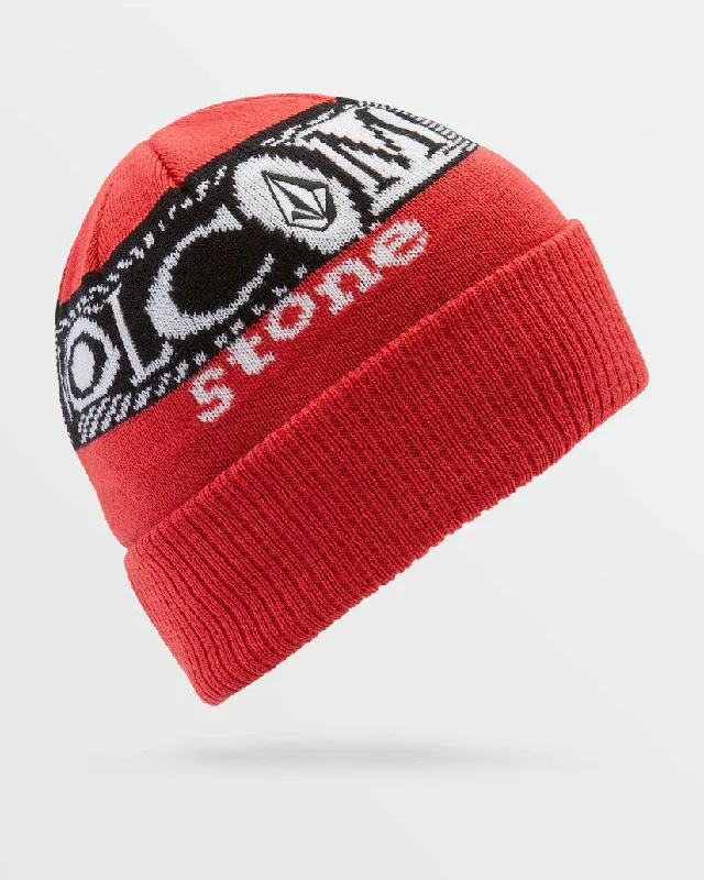 surfboards for fast, high-speed surfing-Volcom Lib Stone Legacy Beanie - Ribbon Red