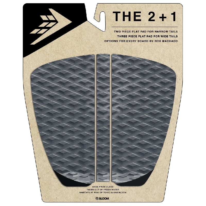 surfboards with responsive tail designs-Deck pads - Firewire - 2+1 Flat Traction Pad - Charcoal/Black