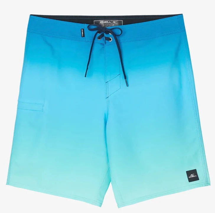 best surfboards for intermediate surfers-O'Neill Hyperfreak Heat Fade 19" Boardshorts - Blue Aquarius