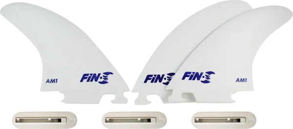 surfboards with improved fin placement-Fin-S Production Set Am-1 White 3 Fins/3 Boxes Surfboard FIN - 3PCS KIT