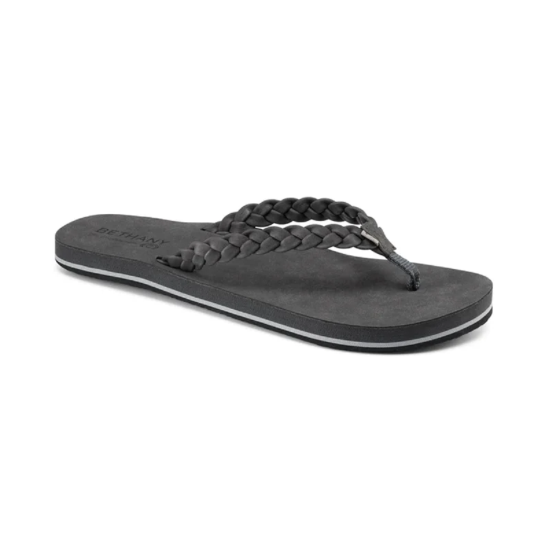 surfboards for long-distance paddling-Cobian Bethany Braided Pacifica Women's Sandals - Charcoal