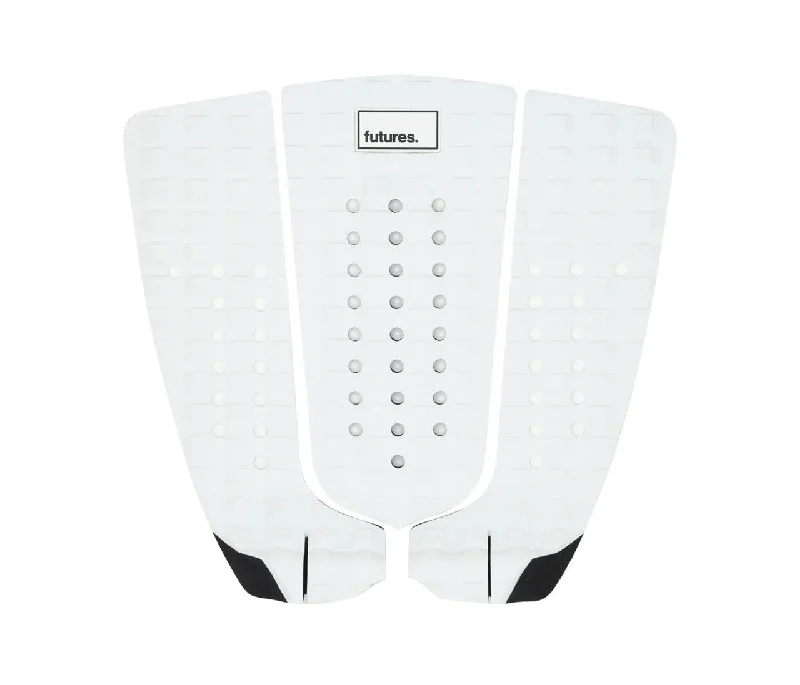 surfboards with wide tails for added power-Deck pads - Futures - Jordy Signature 3 PC Traction Pad - White/Black