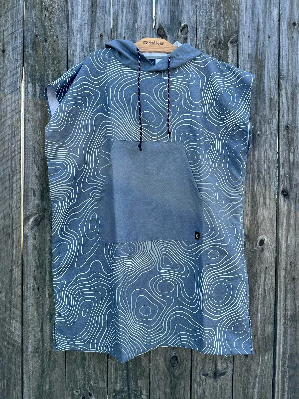 surfboards with minimal drag-Waterboyz Grey Topo Shoreline Changing Poncho