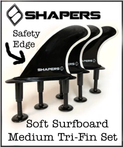 surfboards with better wave-catching ability-Shapers Soft Top Surfboard Tri Fin Set