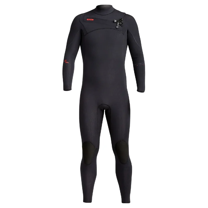 surfboards for responsive paddling-Xcel Infinity 4/3mm Chest-Zip Men's Fullsuit Wetsuit - Black