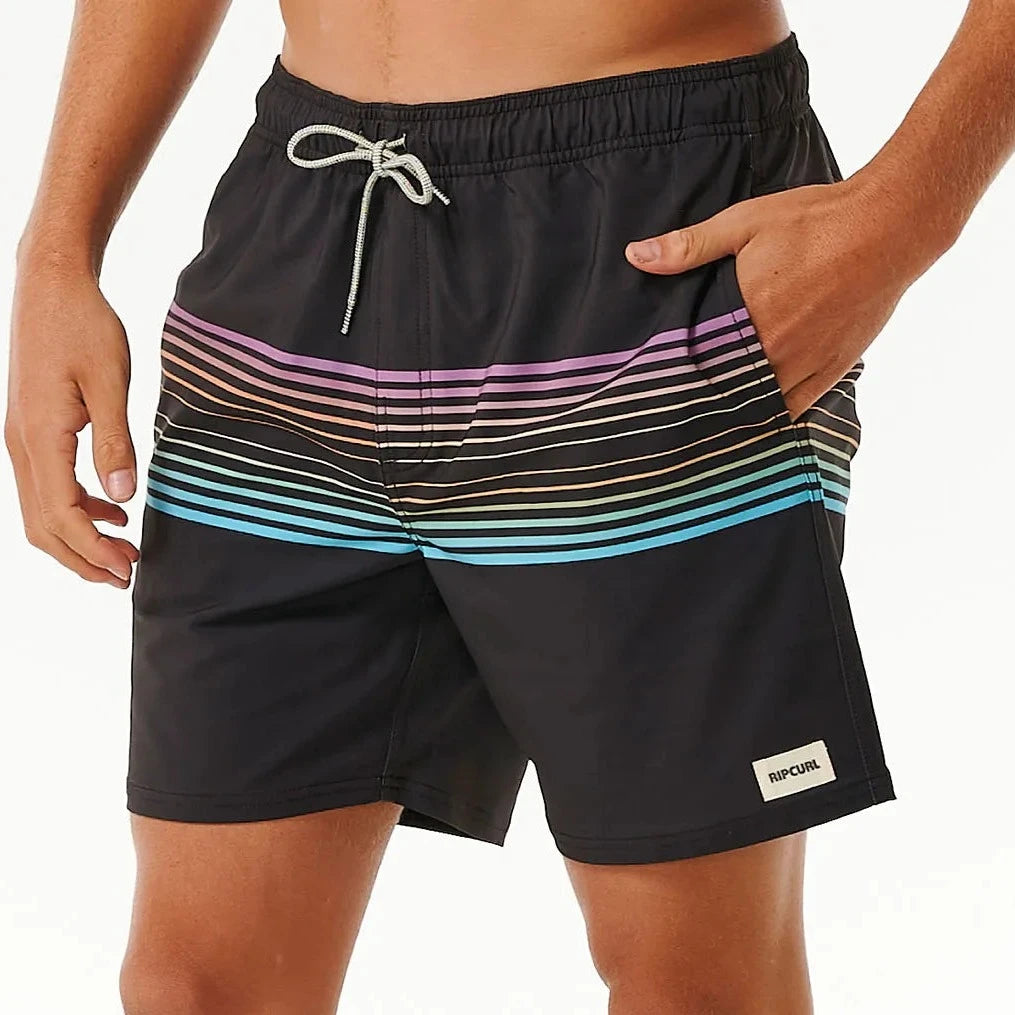 best shortboards for advanced surfers-Rip Curl Surf Revival Men's Volley Elastic Shorts 16" -  Black