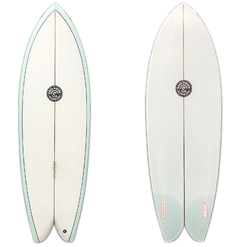 surfboards with good foot positioning for control-WRV 5'6" Brazie Twin Fin Aqua Tint Surfboard