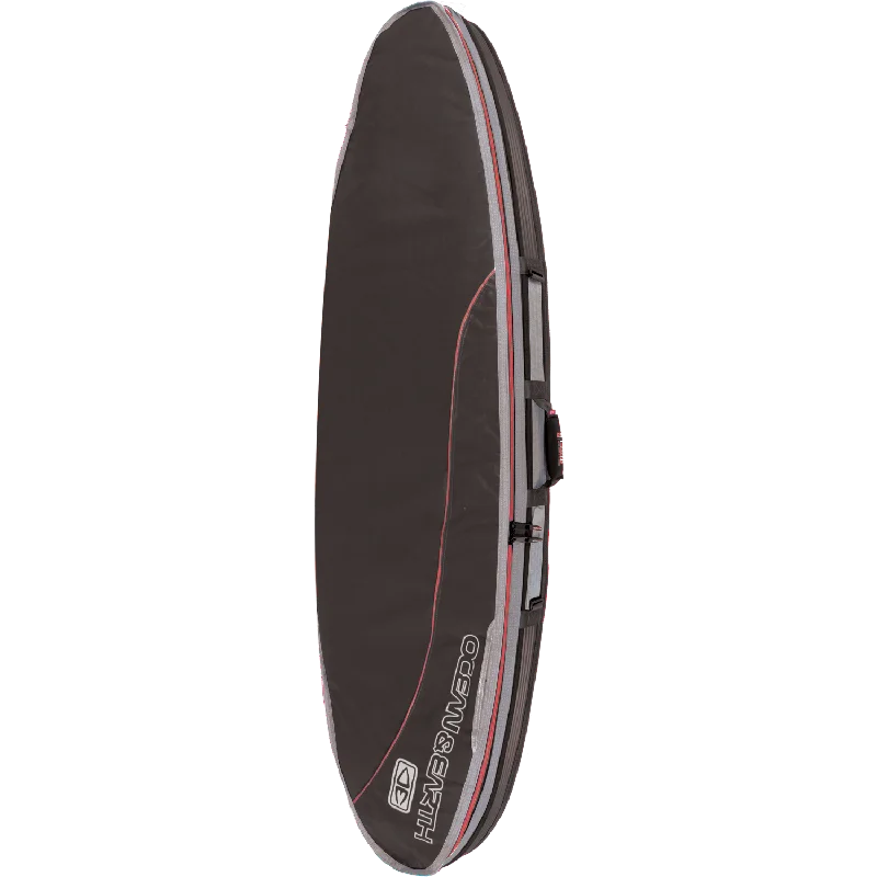 surfboards with great flexibility-O&E Ocean & Earth Double Compact Shortboard Cover 6'8" Black/Red/Grey