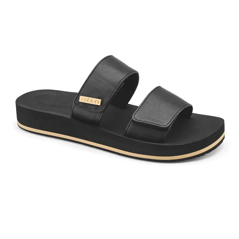 surfboards with minimal effort paddling-Cobian Dana Rise Women's Sandals - Black