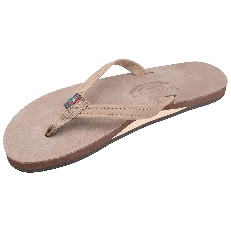 lightweight surfboards for easy handling-Rainbow Single Premier Leather Women's Sandals - Dark Brown