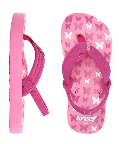 surfboards with high-performance rails-Reef Little Ahi Pink Butterflies Sandals