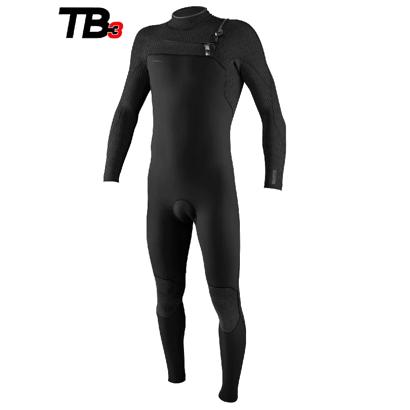 surfboards with high-performance rails-O'Neill Hyperfreak TB3 4/3+mm Men's Chest Zip Wetsuit