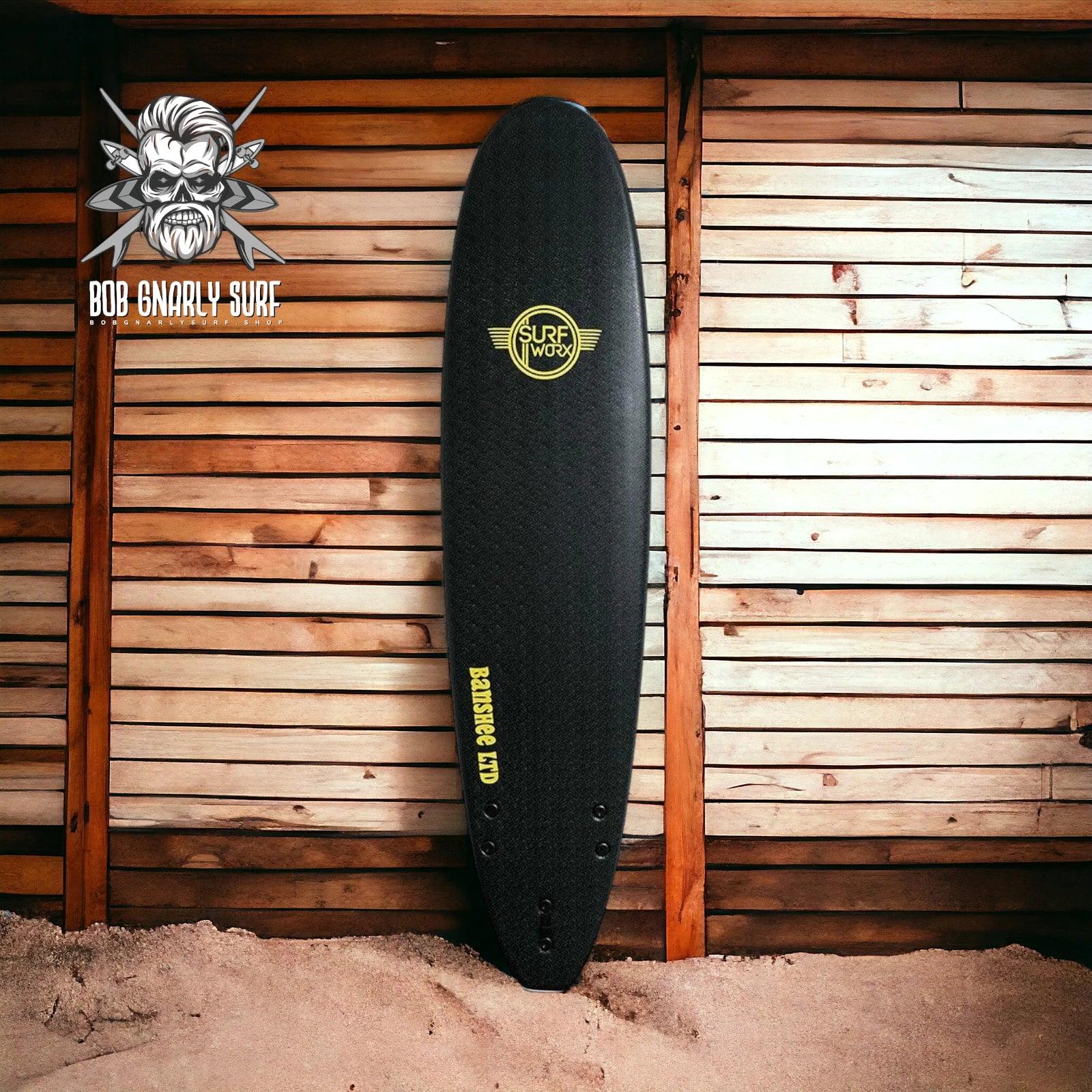 surfboards with high-performance shapes-Surfworx Banshee Mini Mal Soft Surfboard Limited Edition 7ft 6 - Black