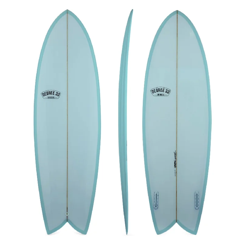 surfboards with improved tracking-5'8" Retro Fish Twin Fin Surfboard Aqua Resin Tint (Poly)