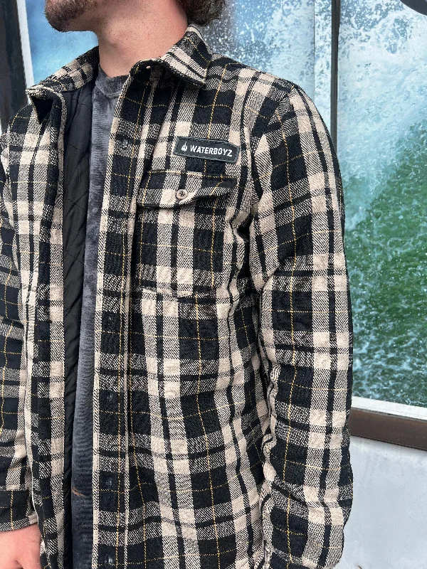 surfboards with high tail kick for pop-Waterboyz Storm Quilted Flannel Davis Black