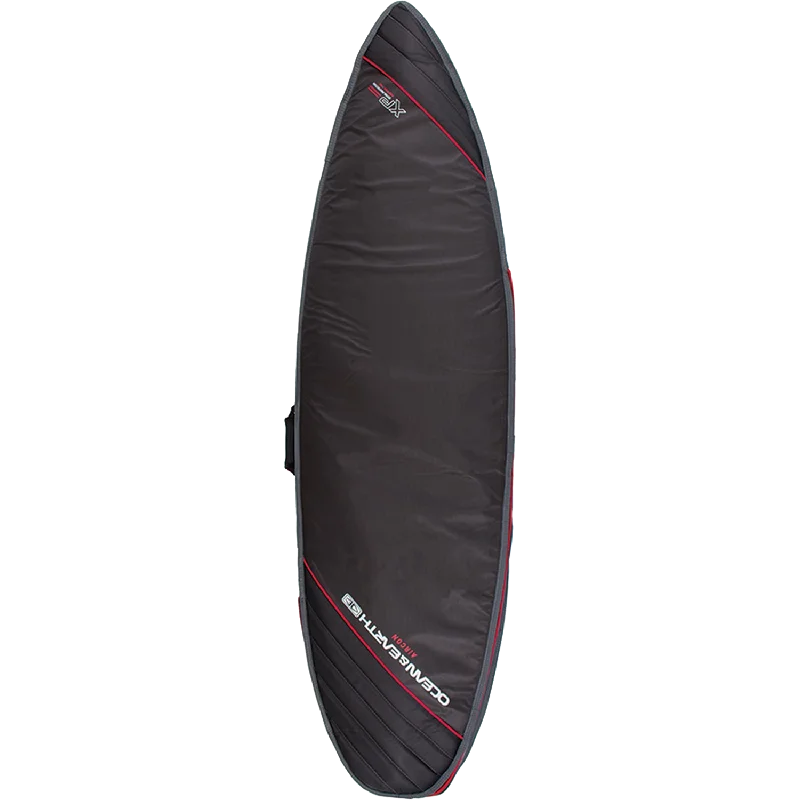 surfboards with reinforced construction for durability-O&E Ocean & Earth Aircon Shortboard Cover 5'8" Black/Red/Grey