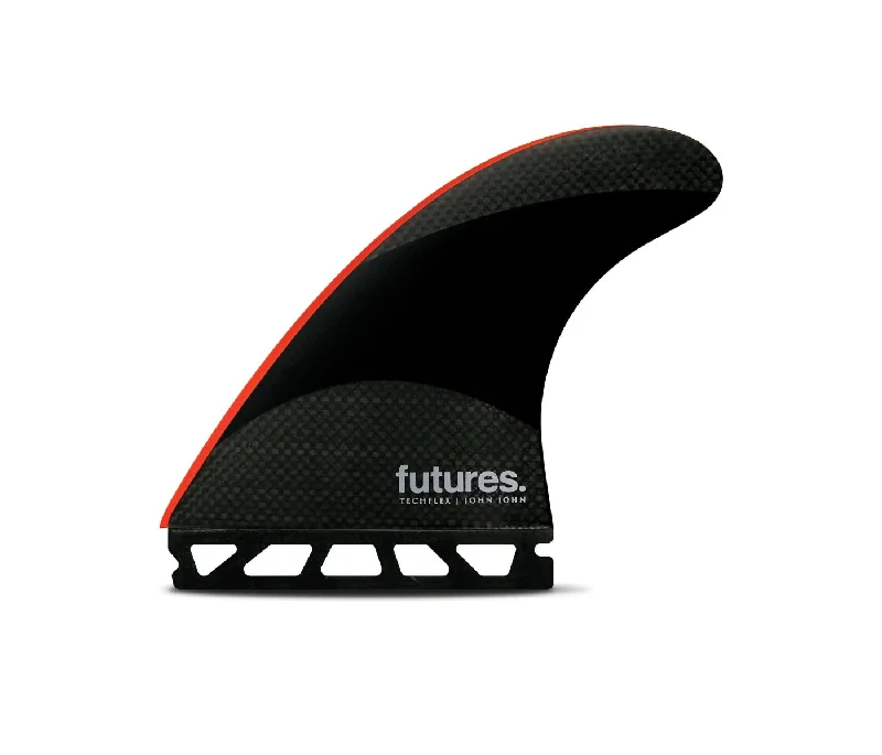 surfboards for handling choppy water-Futures JJ-2 Large TechFlex Thruster Fin Black/Red