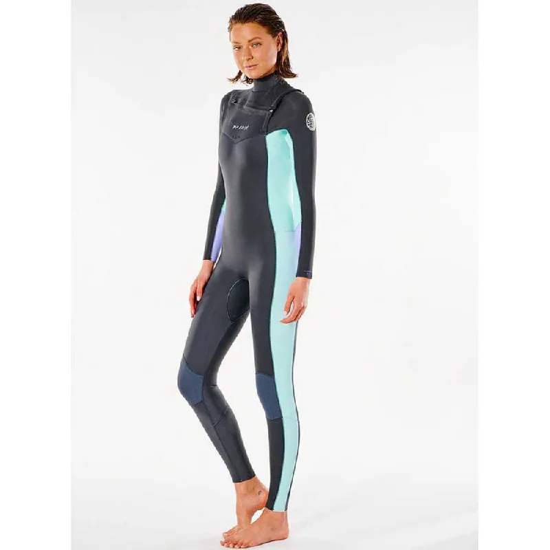 surfboards with great balance-RIP CURL WMNS DAWN PATROL 3/2MM CZ 2022 RETRO BLACK/AQUA