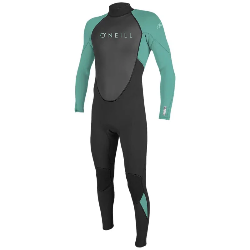 surfboards for small waves-O'Neill Reactor-2 3/2mm Youth Back Zip Fullsuit Wetsuit - Black/Light Aqua