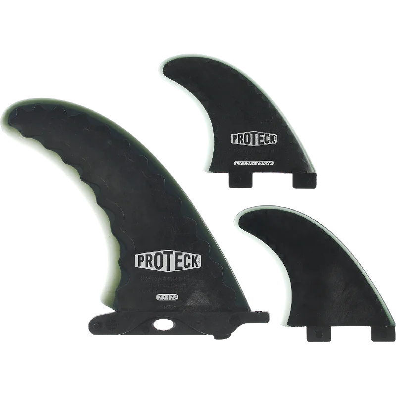 surfboards with low drag for higher speed-Proteck Perform Fcs Combo 7.0+4.0 Black Surfboard FIN