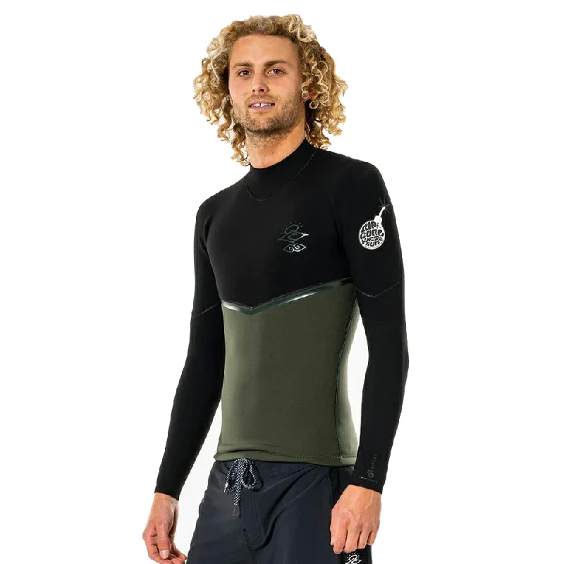 surfboards for fast, high-speed surfing-RIP CURL E-BOMB LS JACKET OLIVE 2022