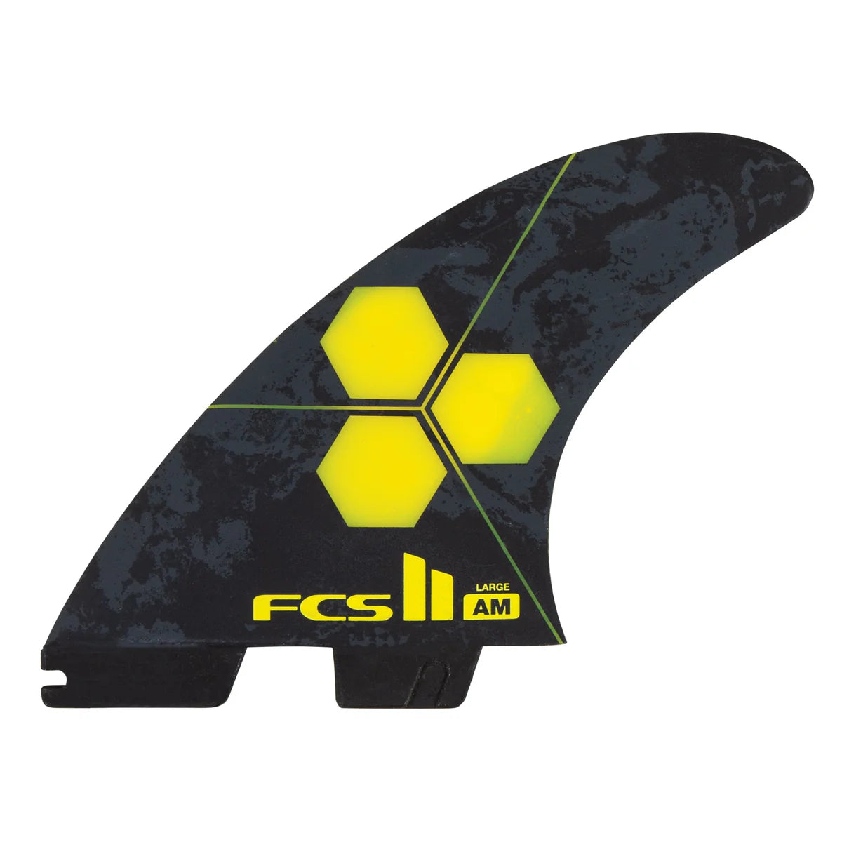 surfboards with precise rail design for carving-FCS II AM PC Tri Quad Fin Set Yellow