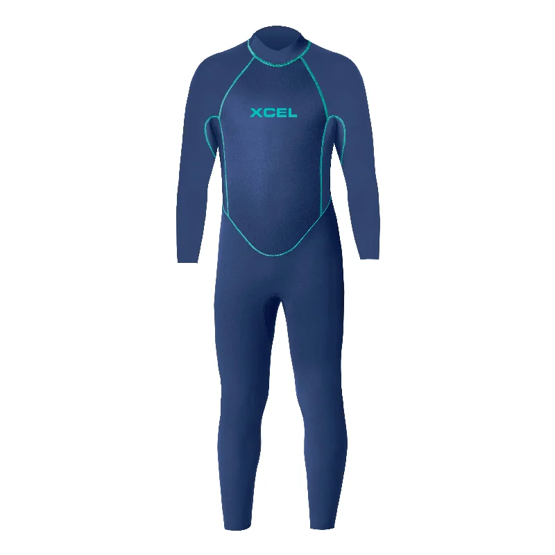 surfboards with minimal maintenance-XCEL TODDLER 3MM FULLSUIT - FAINT BLUE