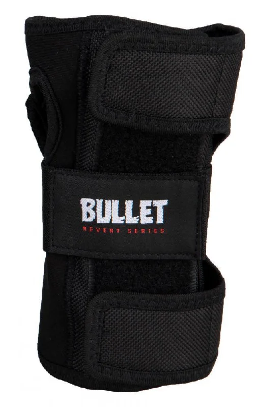 surfboards for deep bottom turns-Bullet Pads Adult Junior Revert Wrist Guard Set Black