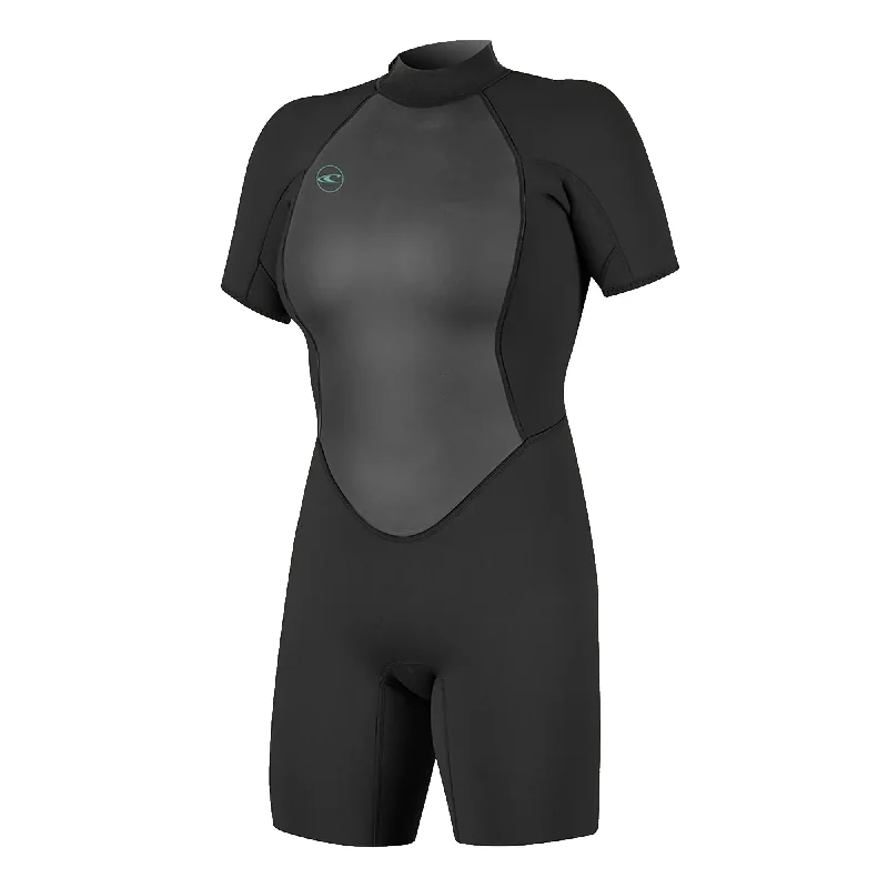 surfboards with great flexibility-O'Neill Reactor II 2mm Women's Back Zip Spring Suit Wetsuit - Black/Black