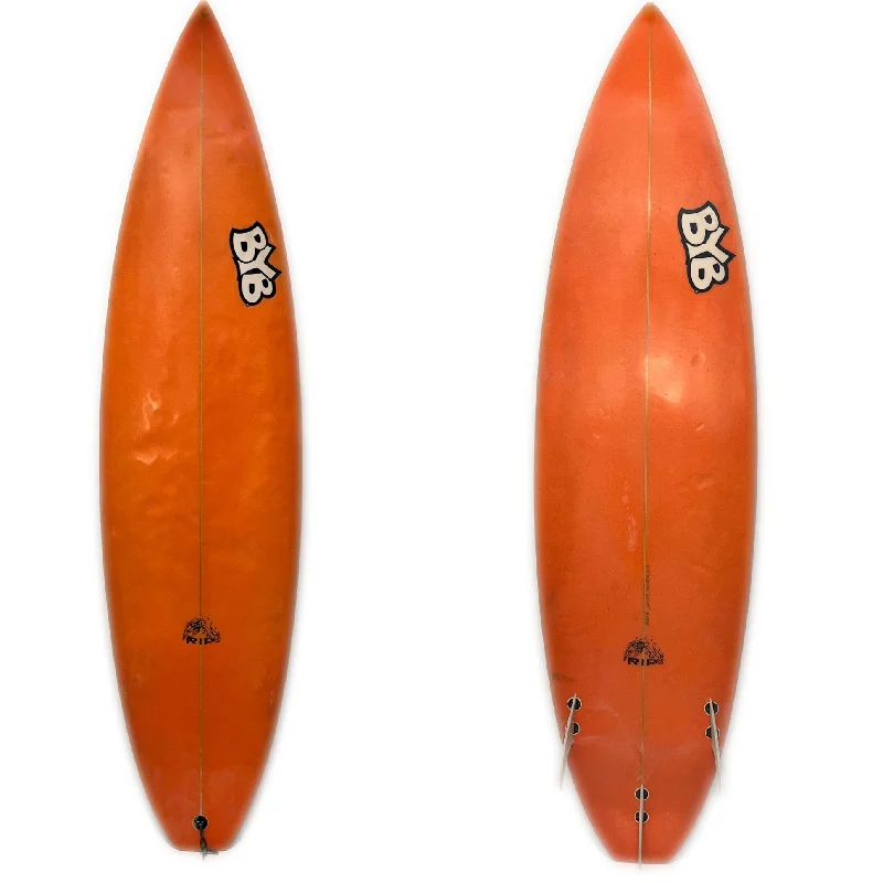 surfboards for heavy riders-Used 5'11" BYB Orange Tri fin