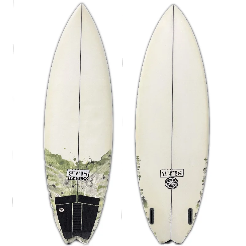 surfboards with improved wave entry-used 5'8" Slab Shapes Twin Swallow tail